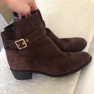 Cole haan brown suade booties 8.5